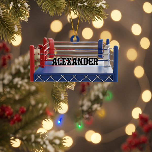 Personalized Boxing Ring Ornament - Custom Sports Ornament, Boxing Lover Gift, Christmas Tree Decoration For Athletes Or Coaches