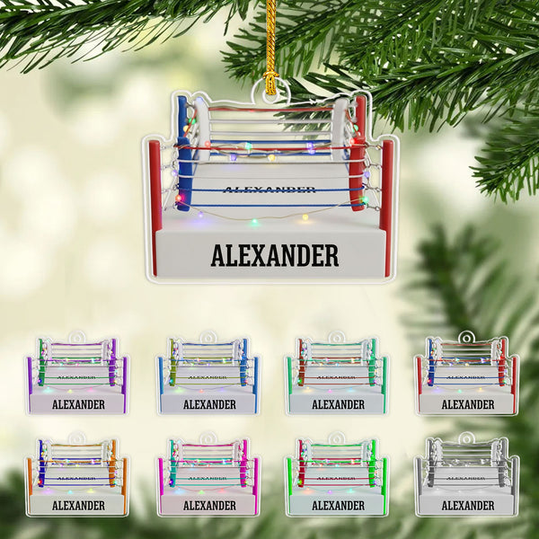 Custom Boxing Ring Ornament 2025 - Personalized 2d Flat Acrylic Christmas Keepsake For Fighters And Coaches