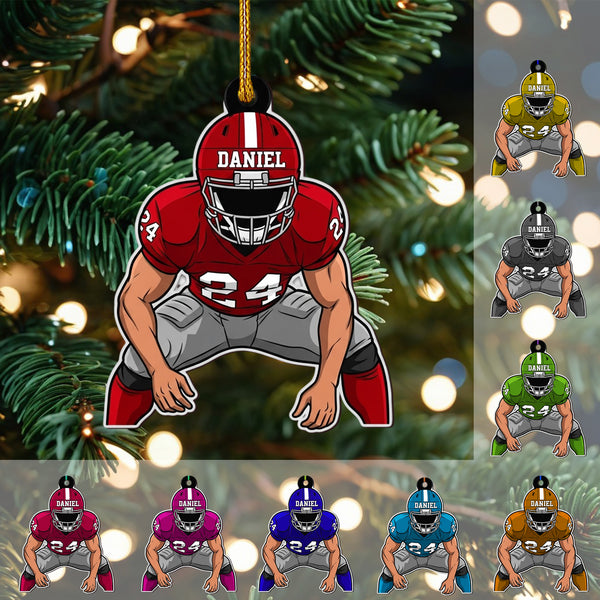 Unique Football Jersey Acrylic Ornament 2025 - Personalized Player Christmas Keepsake Decoration, Sports Gift For Fans Or Families