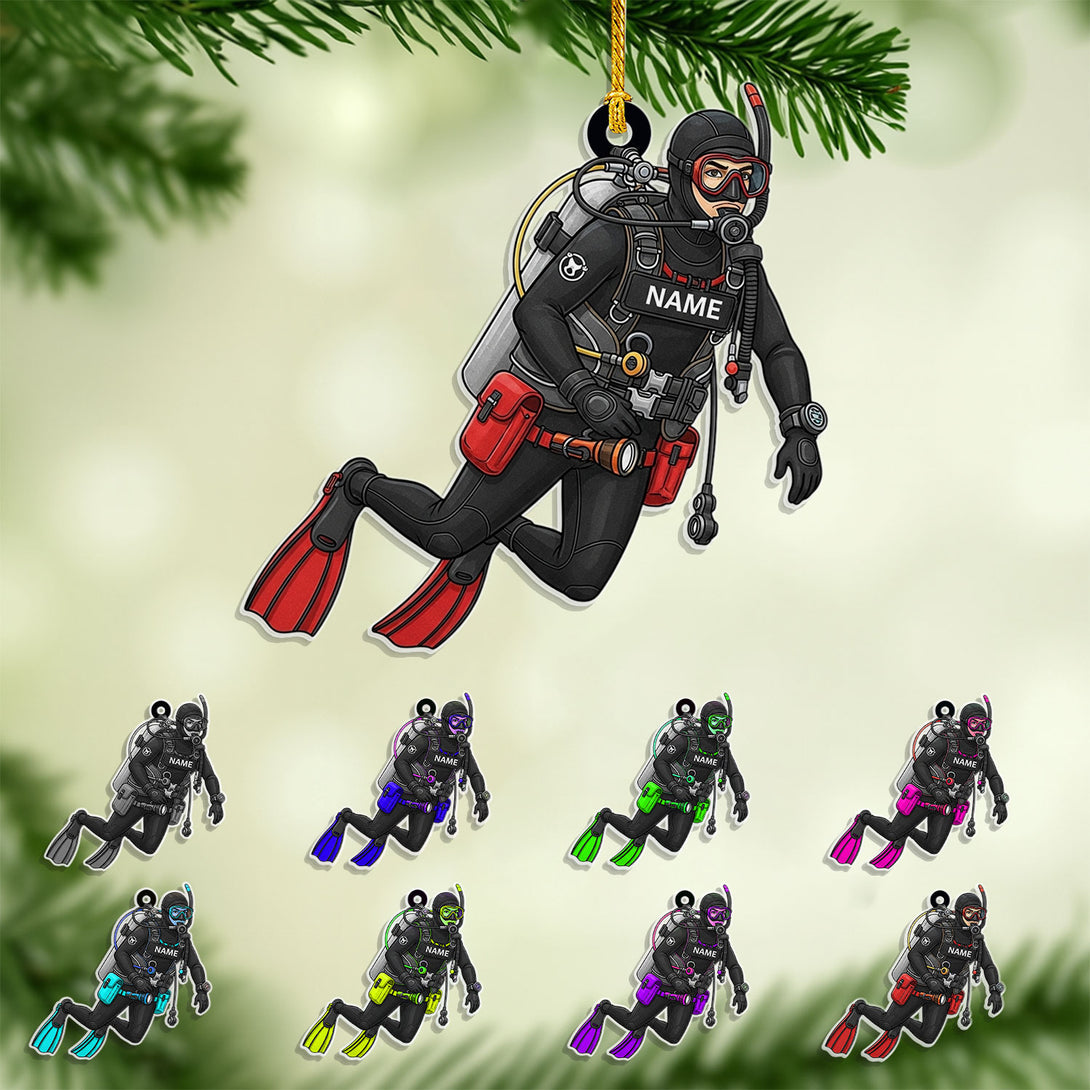 Scuba Diver Ornament 2025 - Unique Diving Suit Design Personalized Tree Decoration Gift For Ocean Lovers