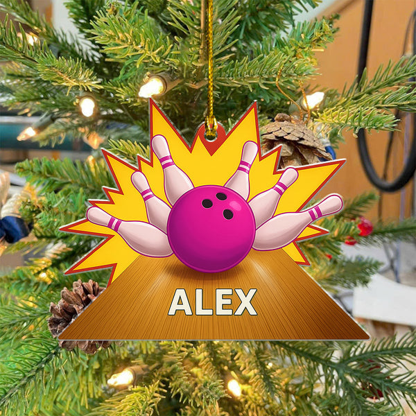 Strike Explosion Bowling Ornament With Name - Personalized Christmas Tree Decoration Gift For Kids And Bowlers 2025