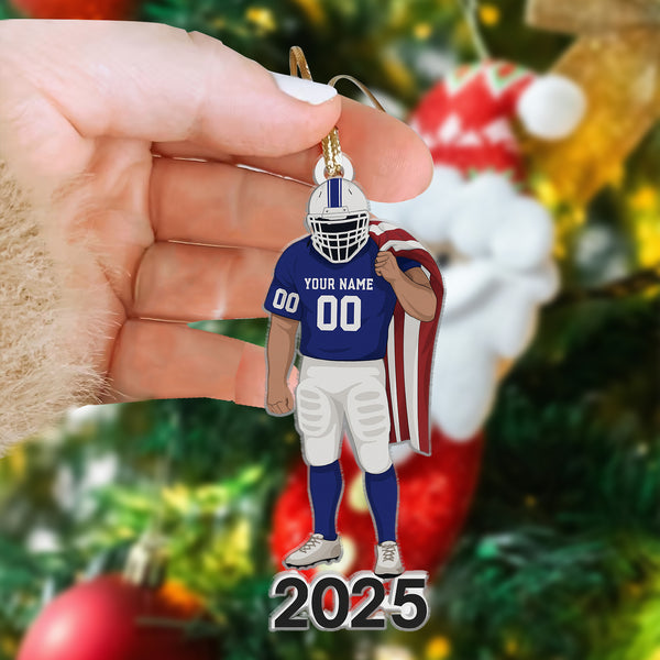 American Football Personalized Christmas Ornament - Custom Sports Tree Decoration, Gift For Football Teams, Players, And Fans