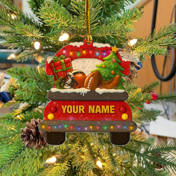 Red Car Personalized Christmas Ornament 2025 - Custom Sports Tree Decoration, Gift For Teams, Fans, And Football Lovers, Holiday Ornament