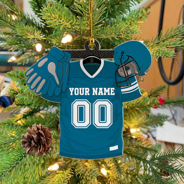 American Football Personalized Christmas Ornament 2025 - Custom Sports Tree Ornament Gift For Teams, Fans & Athletes