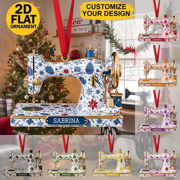 Personalized Sewing Machine 2D Flat Printed Acrylic Ornament