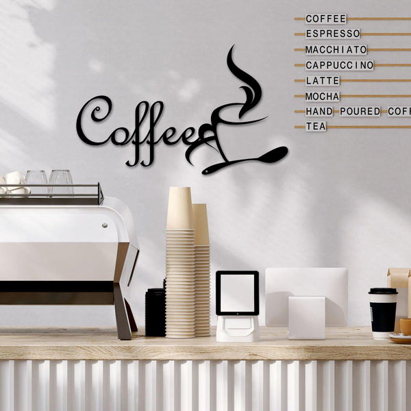 Coffee Cup Laser Cut Metal Sign, Coffee Bar Metal Wall Hanging Decor, Coffee Metal Home Kitchen Decor, Coffee Shop Metal Sign Art