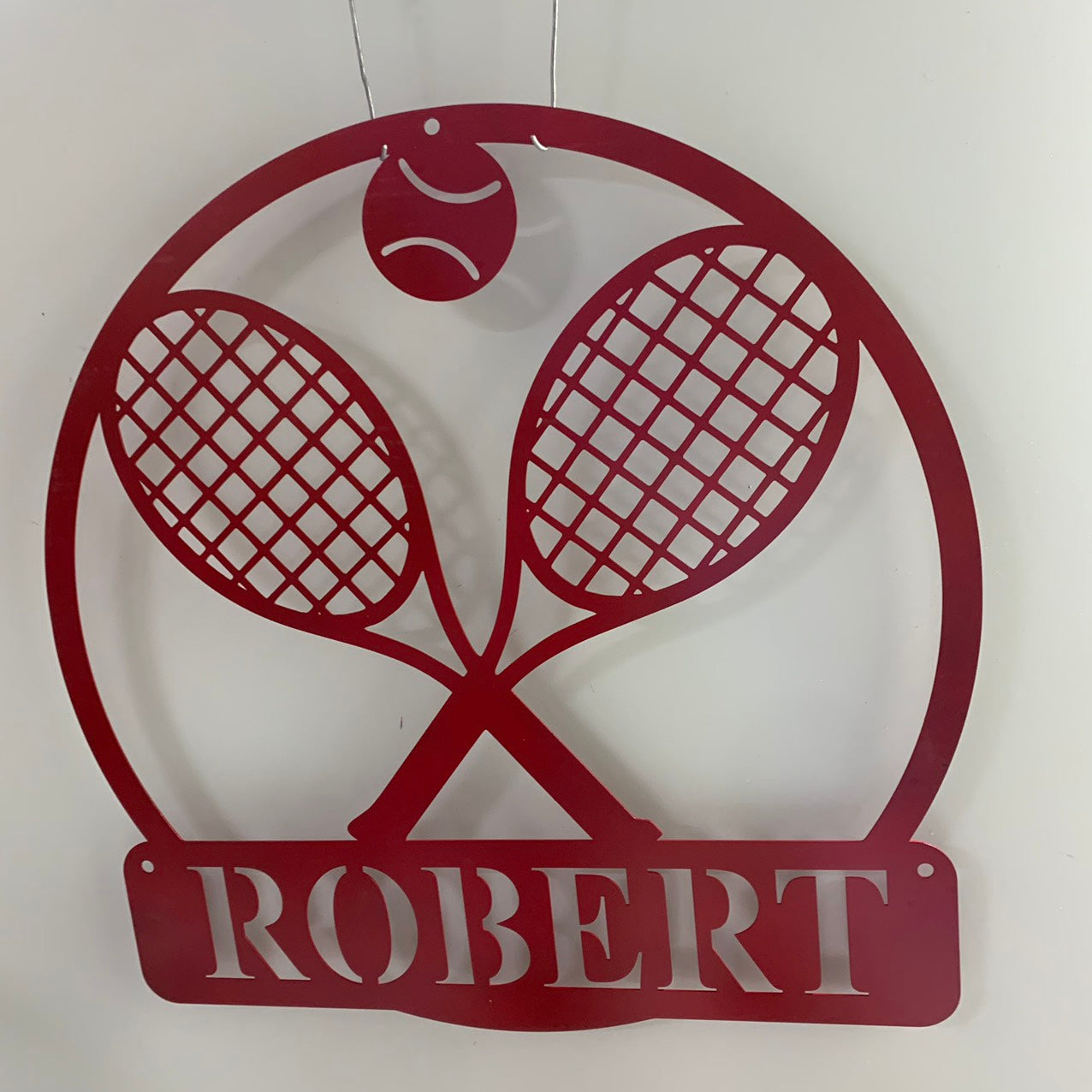 Personalized Tennis Player Metal Name Sign, Custom Tennis Monogram Metal Wall Art, Tennis Racket Ball Metal Sign,tennis Courts Metal Wall Decor