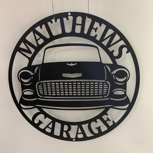 Personalized Car Garage Metal Name Sign, Car Garage Monogram Metal Sign, Custom Metal Car Signs For Garage, Garage Man Cave Metal Wall Decor
