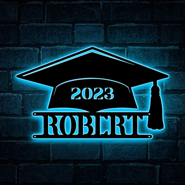 Personalized Graduation Cap Metal Sign, Graduation Name Sign, Graduation Gift, Metal Home Decor, Gift For Son, Gift For Daughter, Graduation Day Gift