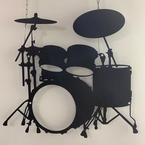 Personalized Drum Set Metal Wall Art, Custom Drummer Metal Name Sign, Drum Musical Instrument Rock Music Band Sign, Drum Set Metal Sign