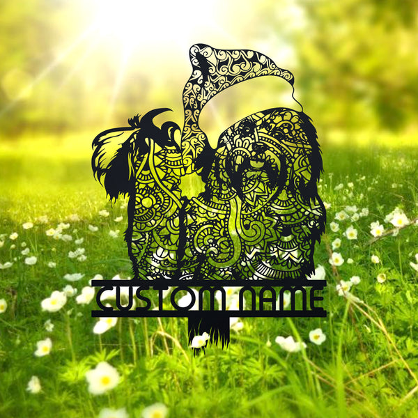 Custom Mandala Havanese Dog Memorial Stake, Havanese Zentangle Metal Yard Sign, Havanese Dog Memorial Garden Stake, Pet Loss Metal Grave Marker