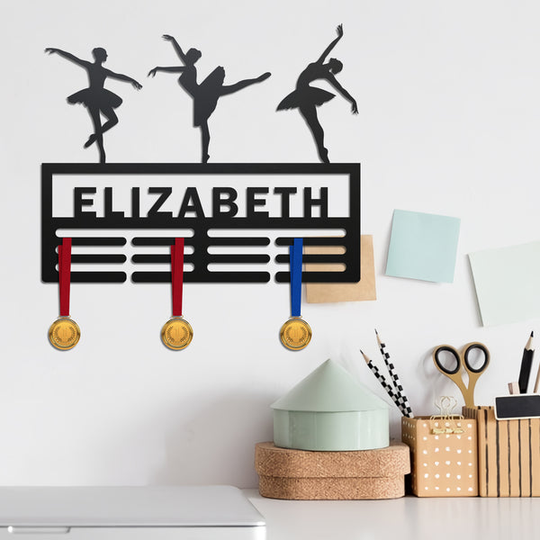 Custom Name Ballet Dance Medal Hanger, Ballet Dance Medal Holder, Personalized Ballet Medal Hanger Display Rack For Awards Ribbons