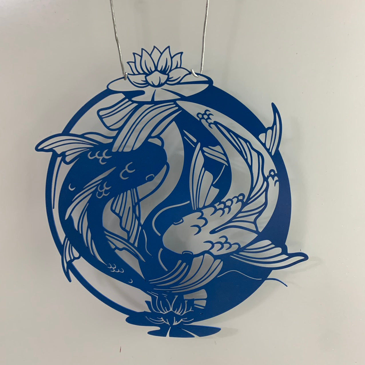 Yin Yang Koi Fishs Metal Wall Art, Lotus Koi Fish Metal Sign, Koi Fish Metal Wall Hanging, Metal Yin Yang Koi Fish Home Kitchen Sign