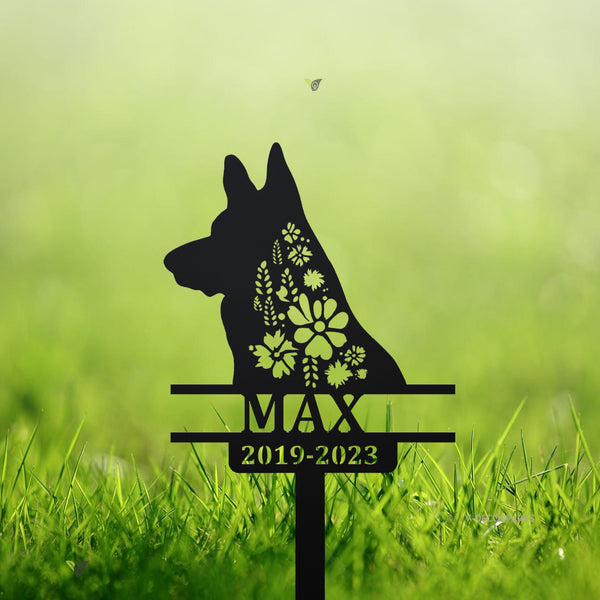 Custom German Shepherd Memorial Metal Stake, German Shepherd Dog Memorial Metal Garden Sign, Dog Loss Remembrance Sympathy Sign, Pet Grave Marker