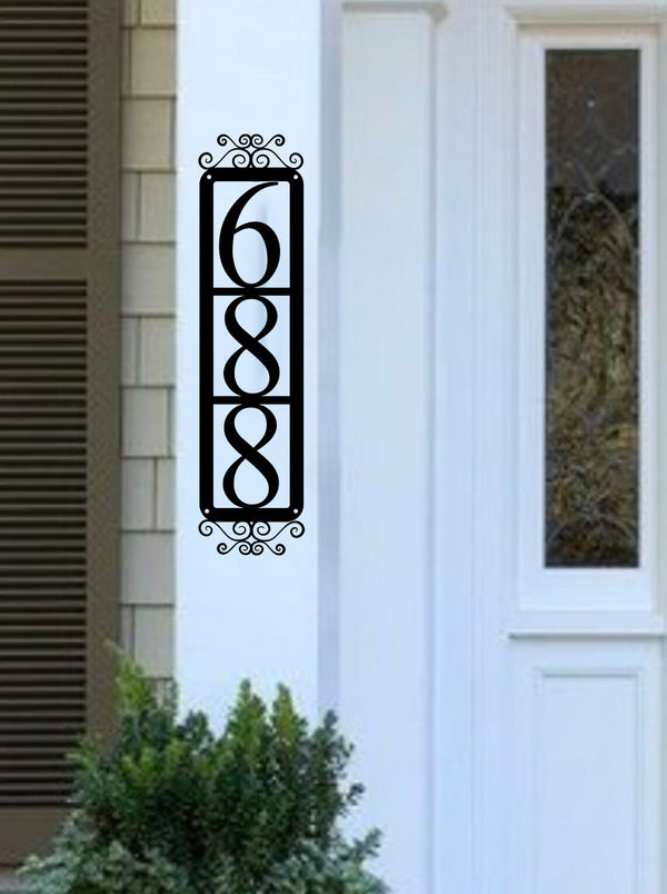 Custom Vertical Metal Address Sign, Personalized House Number Sign, Address Metal Plaque, Custom Address Number Front Door Metal Sign