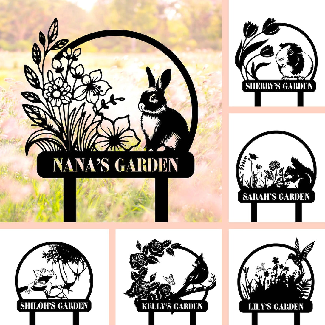 Personalized Your Garden Metal Stakes, Custom Name Garden Metal Yard Sign, Gardening Metal Stake Yard Decor, Custom Mom's Garden Metal Stake