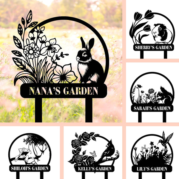 Personalized Your Garden Metal Stakes, Custom Name Garden Metal Yard Sign, Gardening Metal Stake Yard Decor, Custom Mom's Garden Metal Stake