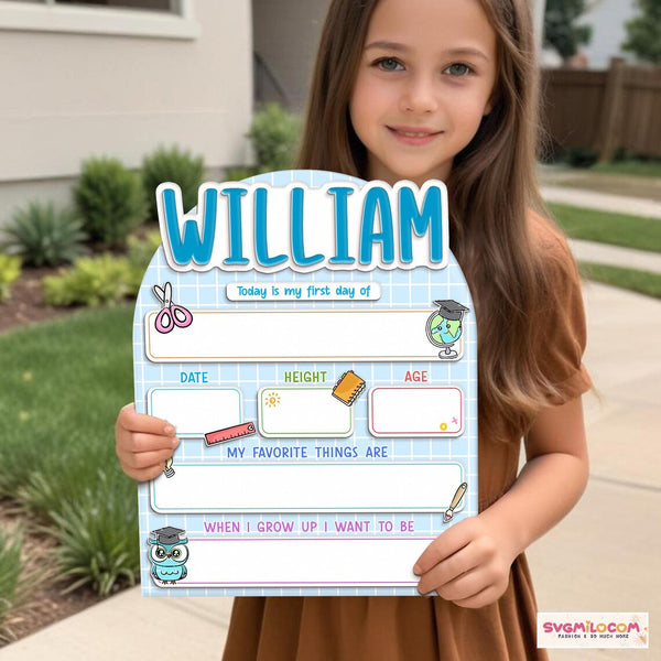 Personalized First Day Of School Sign, Custom Back to School Sign For Kids, 1st Day of School Board, Coquette Bow Reusable Wooden Sign