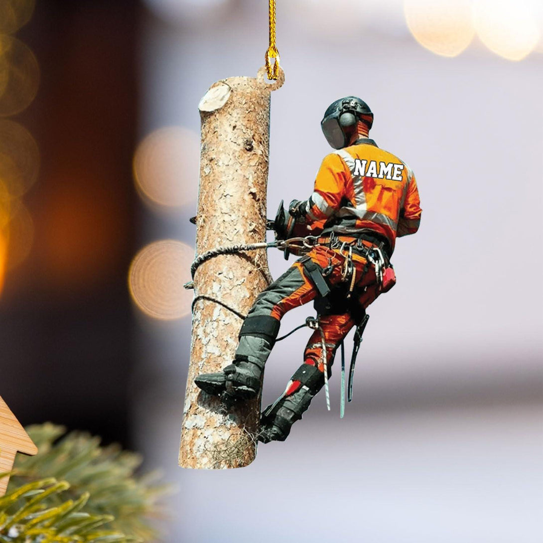 A Unique Gift For Loggers: Personalized Arborist & Tree Cutter Acrylic Ornament