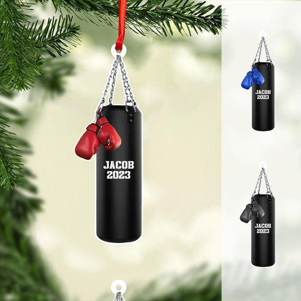 Personalized Boxing Ornament, Custom Shaped Acrylic Gift, Christmas Decor For Boxers & Boxing Lovers