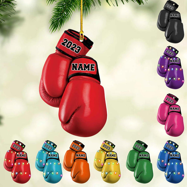 Personalized Boxing Ornament, Custom Shaped Acrylic Gift, Christmas Decor For Boxers & Boxing Lovers