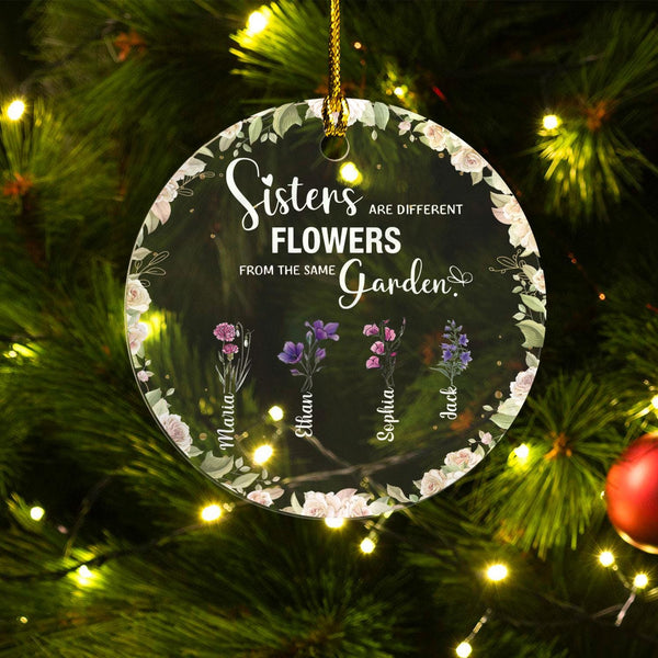 Sisters Friendship Ornament 2025, Custom Birth Month Xmas Tree Gift, Best Friend & Besties Keepsake