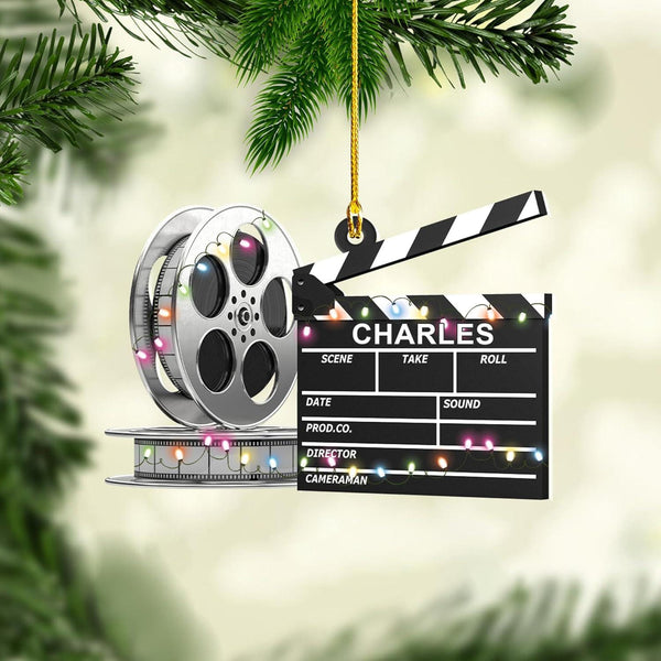 A Keepsake For Film Buffs: Personalized Film Clapper & Clapboard Christmas Ornament