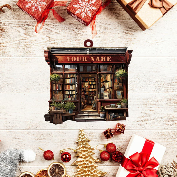 A Perfect Gift For Book Lovers: Customized 2d Bookstore & Bookshelf Ornament