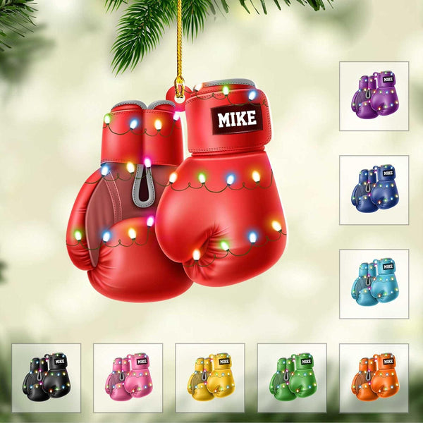 Personalized Boxing Ornament, Custom Shaped Acrylic Gift, Christmas Decor For Boxers & Boxing Lovers