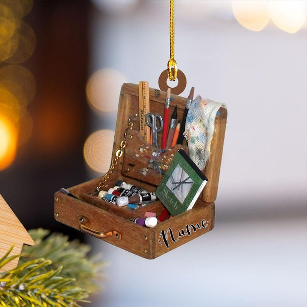 Artist Ornament Personalized, Custom Painter Xmas Tree Gift, Art Teacher & Artist Girl Keepsake