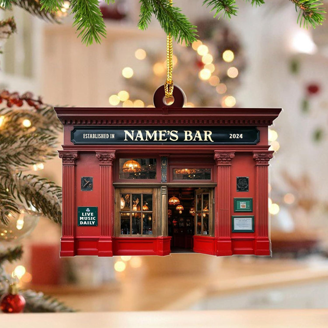 A Fun Christmas Gift For Bar Lovers: Personalized Irish Pub & Beverage Ornament