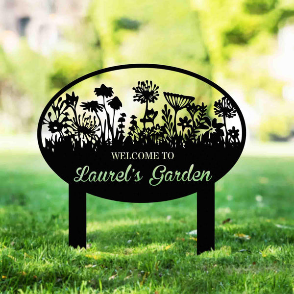 Custom Garden Sign, Personalized Garden Name Sign, Metal Garden Sign For Outdoor Yard Sign Garden Decor Stakes, Garden Decor, Gardening Gift