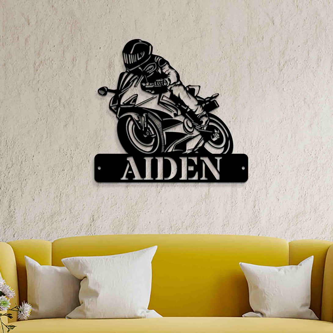 Personalized Biker Name Sign, Custom Motorcycle Wall Art, Motorcycle Metal Sign,garage Decor,motorcycle Decor,men Cave Sign, Gift For Men