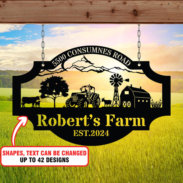 Your Metal Farm Sign Personalized, Farmhouse Metal Sign, Custom Your Own Farm Sign, Farm Gate Sign, Farmer Gift, Ranch Sign, Farmhouse Decor