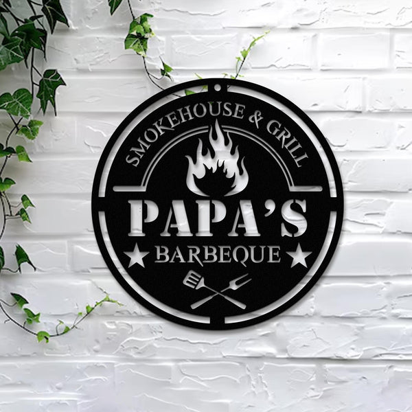 Personalized Barbecue Metal Wall Art, Custom Bbq Grill Sign, Barbecue Sign For Outdoor, Custom Bbq Sign, Custom Barbecue Wall Art Decoration