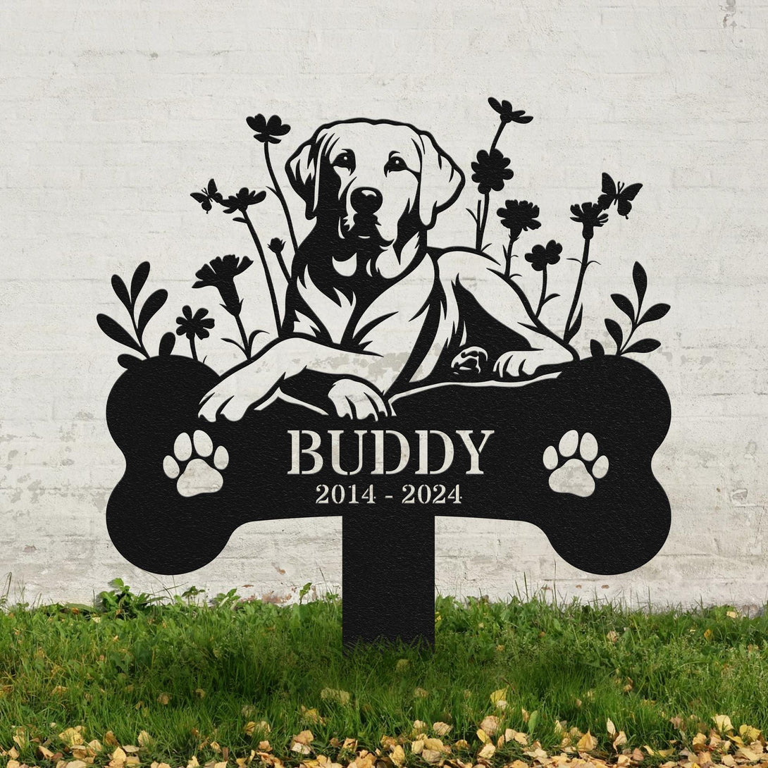 Personalized Dog Memorial Metal Stake, Labrador Retriever Gift, Pet Grave Marker, Remembrance Stake, Labrador Retriever Sign, Sympathy Sign