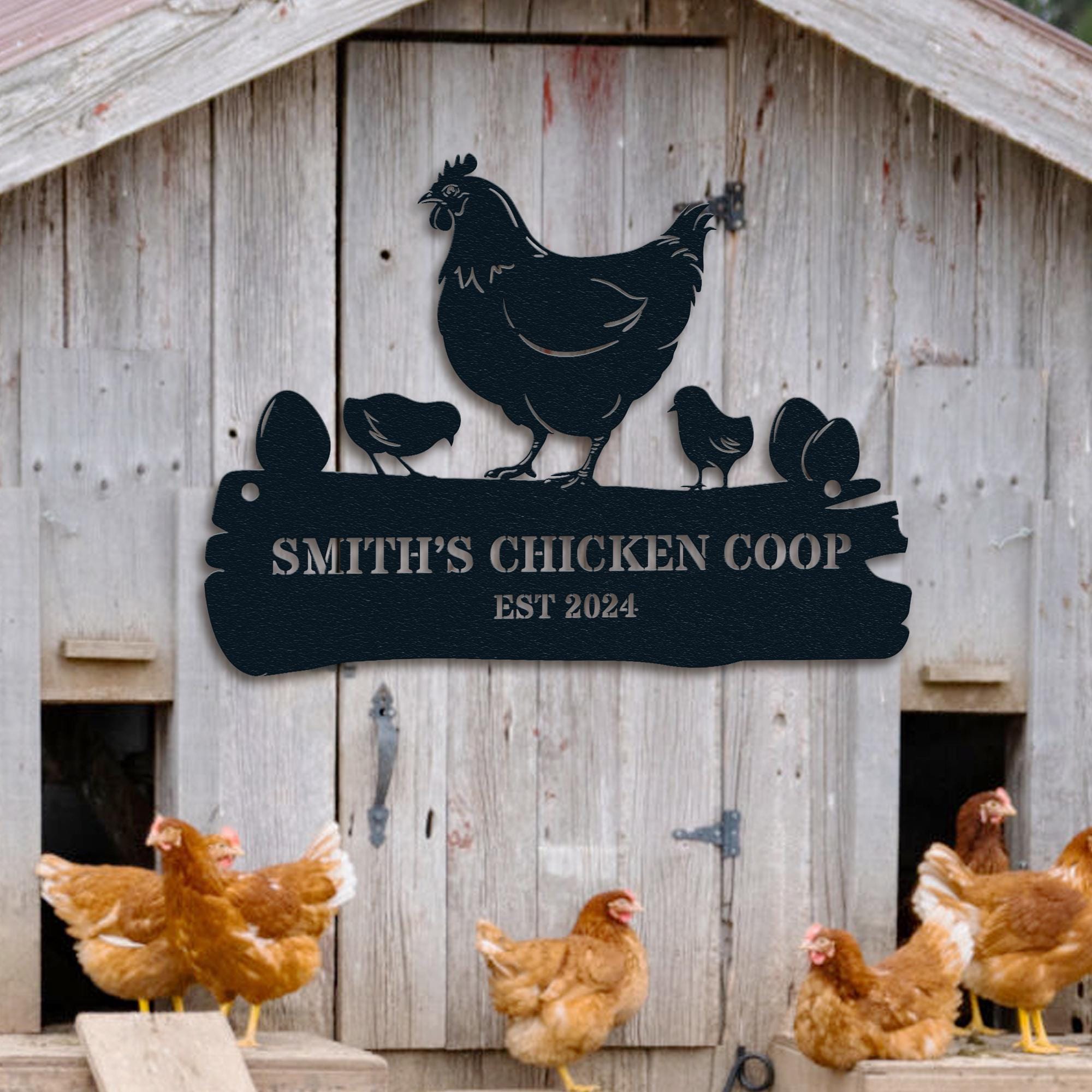 Personalized Chicken Coop Sign Name,chicken Coop Wall Art,custom Chick ...
