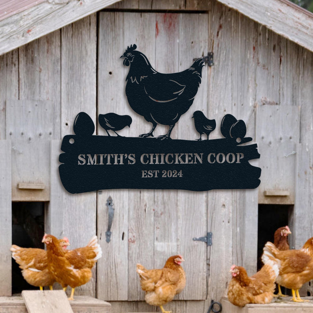 Personalized Chicken Coop Sign Name,chicken Coop Wall Art,custom Chicken Metal Sign,farm House Decor,hen House Sign,farm Decor,barn Decor