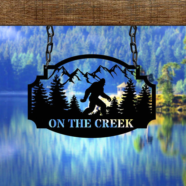 Personalized Bigfoot Mountain Metal Sign, Sasquatch Metal Sign, Bigfoot Metal Sign, Bigfoot Yard Decor, Cabin Decor, Gift For Him