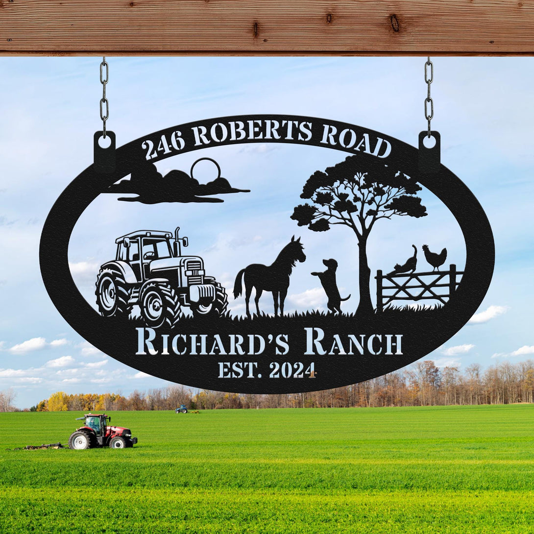 Custom Farmhouse Metal Sign, Personalized Farm Metal Sign, Farm Gate Sign, Custom Metal Ranch Name Sign, Farm Name Sign, Farmhouse Decor