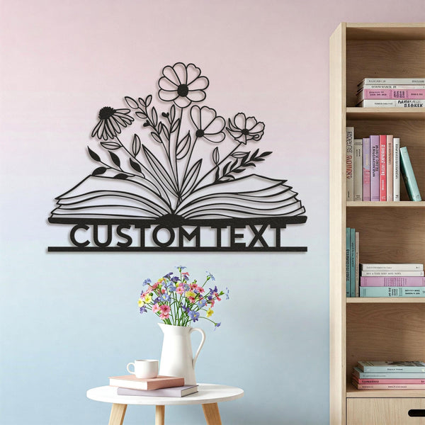 Custom Library Metal Sign, Custom Books Metal Sign, Reading Room Sign, Bookworm Sign, Book Club Decor, Bookshelf Sign, Books Metal Wall Art