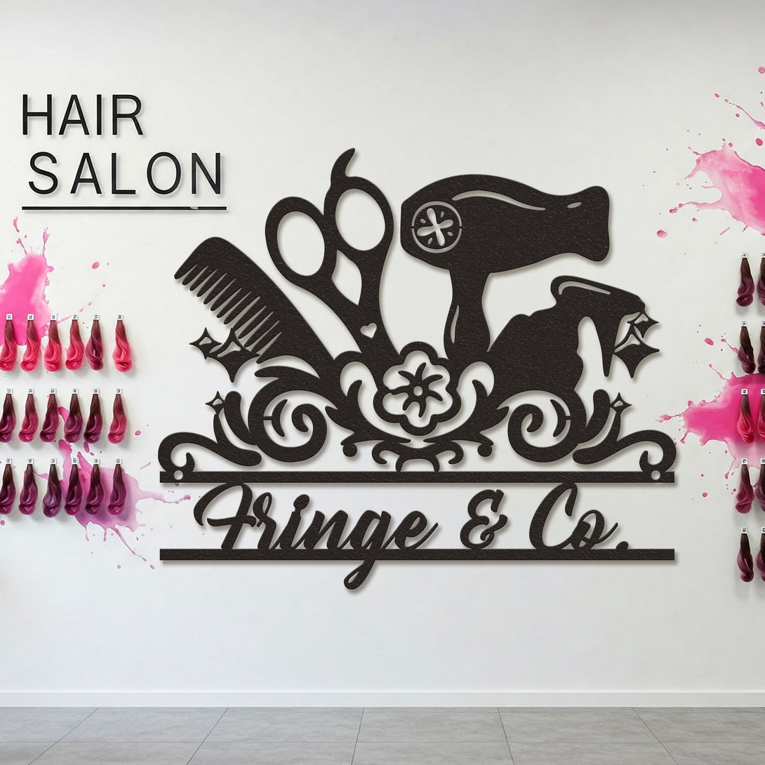 Custom Hairdresser Name Sign, Custom Hairdresser Metal Sign, Hair Stylist Name Sign, Hair Salon Metal Sign Wall Art, Barber Shop Wall Decor