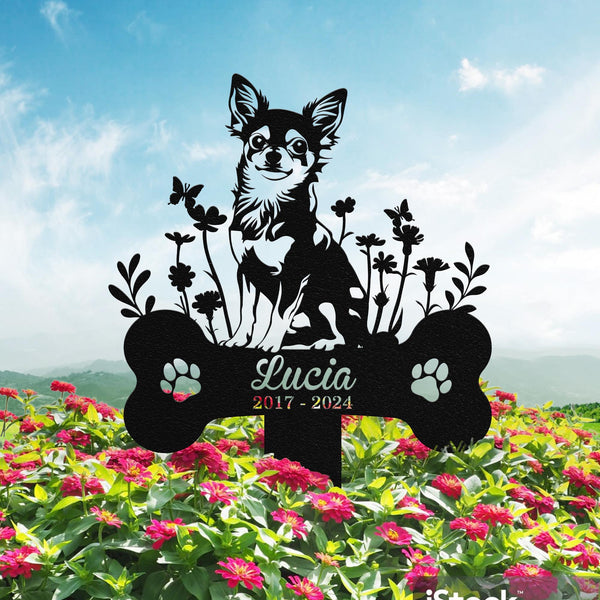 Personalized Chihuahua Memorial Stake Sign, Sign With Stake, Chihuahua Pet Grave Markers Sign, Pet Loss Gift,sympathy Sign,remembrance Stake