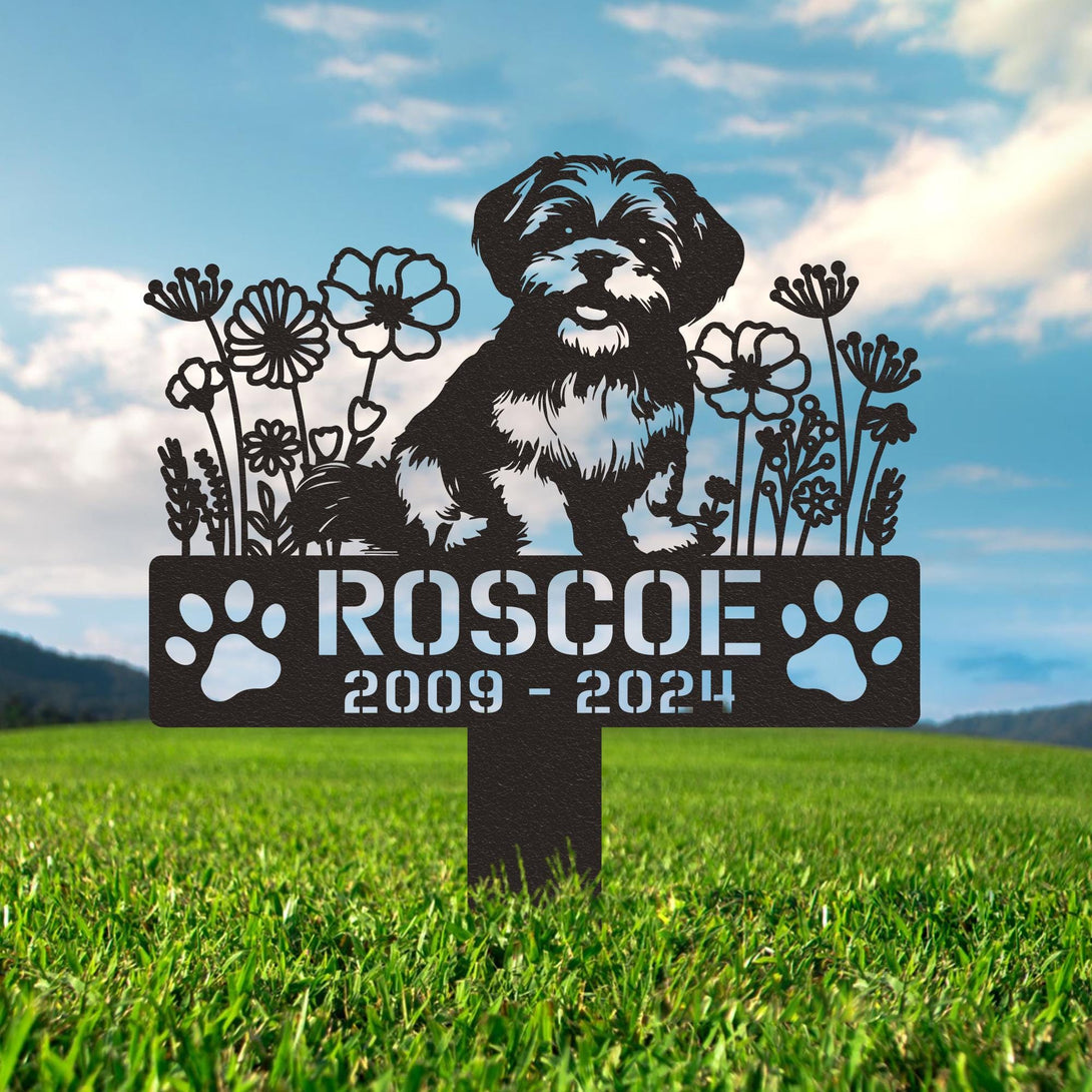 Shih Tzu Memorial Stake Sign Custom, Shih Tzu, Pet Loss Gift,sympathy Sign, Remembrance Stake, Pet Grave Markers Sign, Metal Sign With Stake