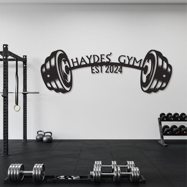 Personalized Gym Metal Sign, Powerlifting Sport Metal Wall Art Gym Name Signs Cross Fit Sign Fitness Home Decor Father&#39;s Day Gift