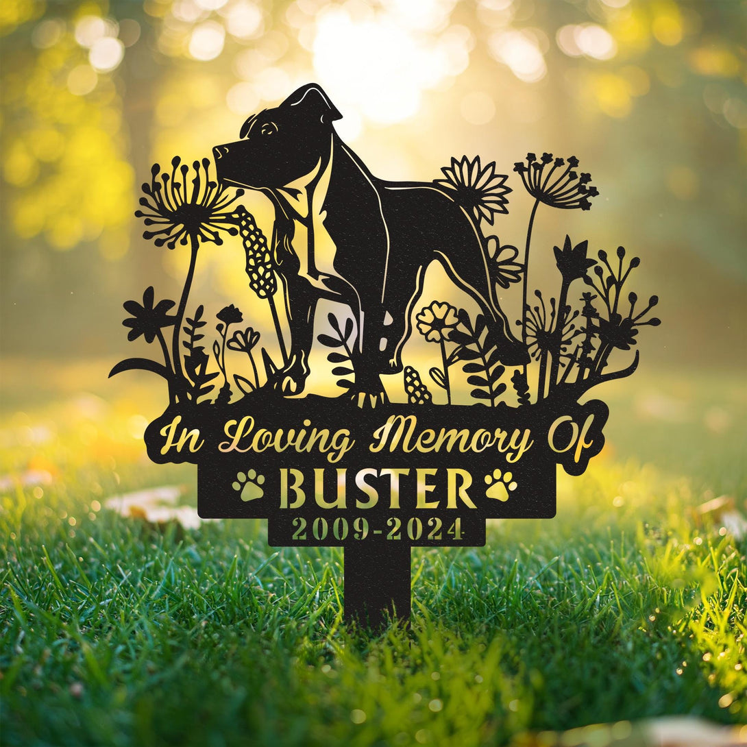 Personalized Pitbull Memorial Stake, Sympathy Sign, Pitbull Name Memorial Stake, Dog Grave Marker Remembrance Stake Dog Lover Gift