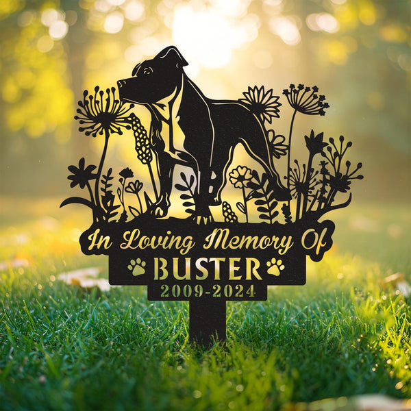 Personalized Pitbull Memorial Stake, Sympathy Sign, Pitbull Name Memorial Stake, Dog Grave Marker Remembrance Stake Dog Lover Gift