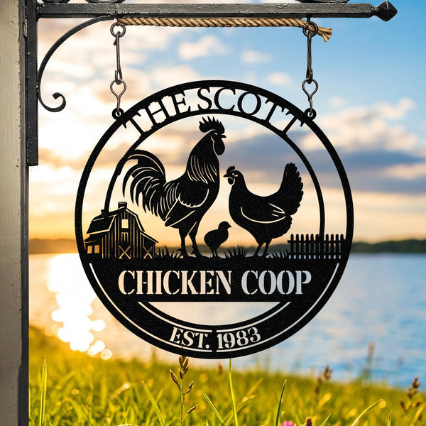 Personalized Hen House Coop Metal Sign, Farm Chicken House Decor, Metal Chicken Coop Sign, Farm Sign, Farm House Decor, Chicken Metal Sign