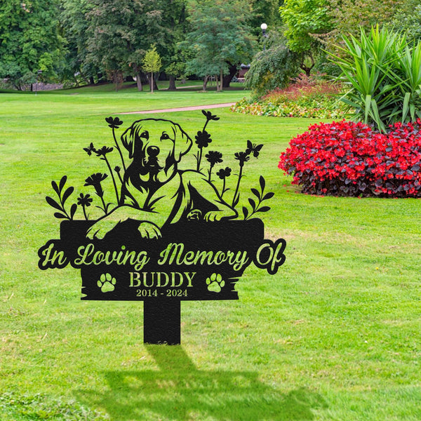 Personalized Dog Memorial Metal Stake, Labrador Retriever Gift, Pet Grave Marker, Remembrance Stake, Labrador Retriever Sign, Sympathy Sign