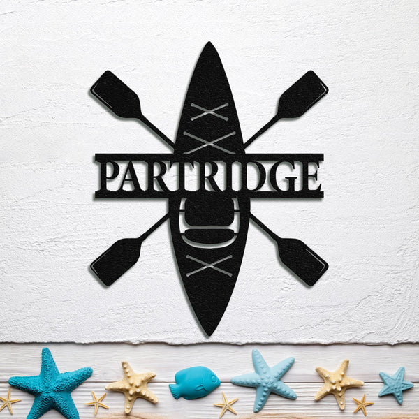 Custom Kayak Metal Wall Art With Led Sign, Custom Kayak Metal Sign, Kayak Monogram Sign,kayaker Gift, Housewarming Gift, Gift For Him